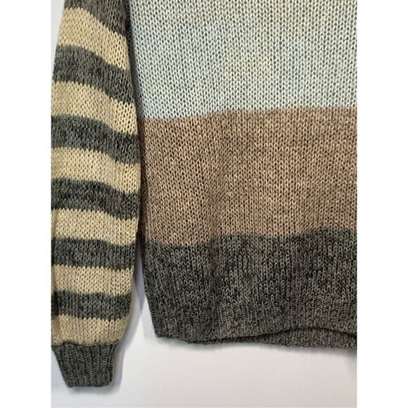 -3. Maurices Women's Acrylic Striped Long Sleeve Sweater Gold Gray Black Small N - Picture 4 of 8